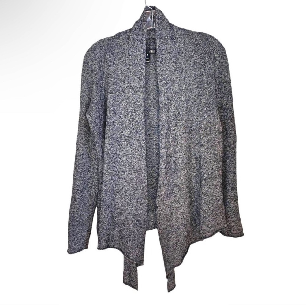 AQUA Cashmere Gray Open Front Cardigan Sweater XS